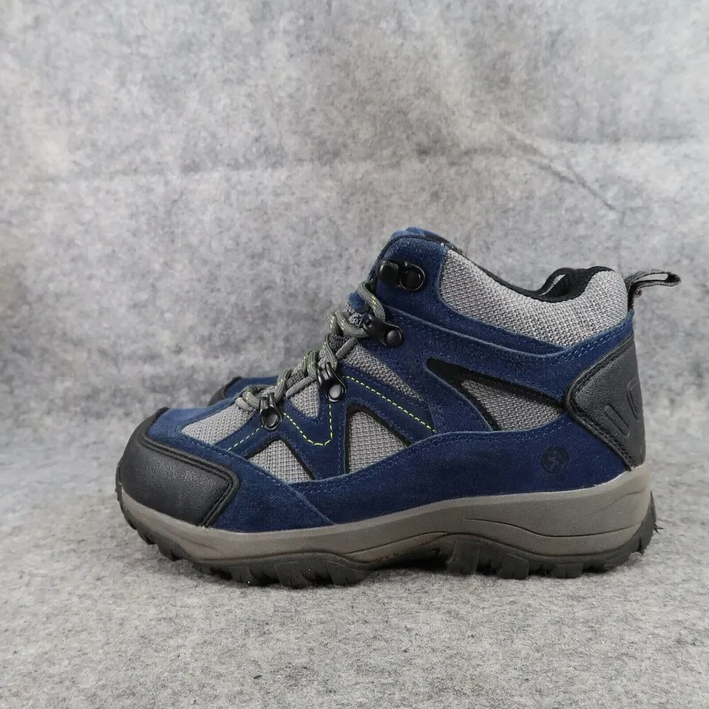 Northside Shoes Kids 3 Hiking Boots Suede Waterproof Athletic High Top Blue Gray